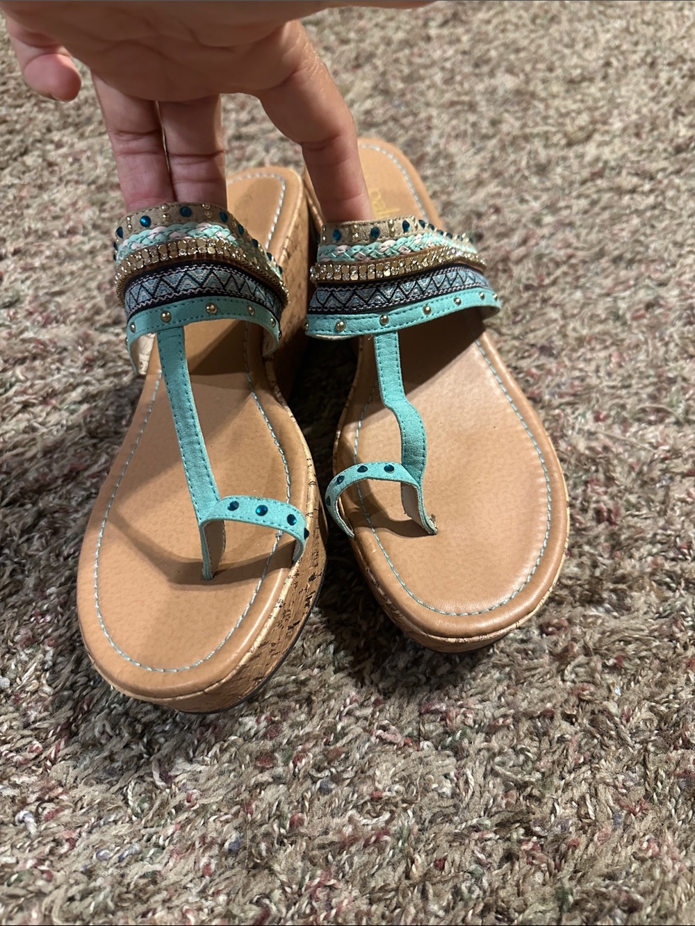 Embellished Platform thing sandals
